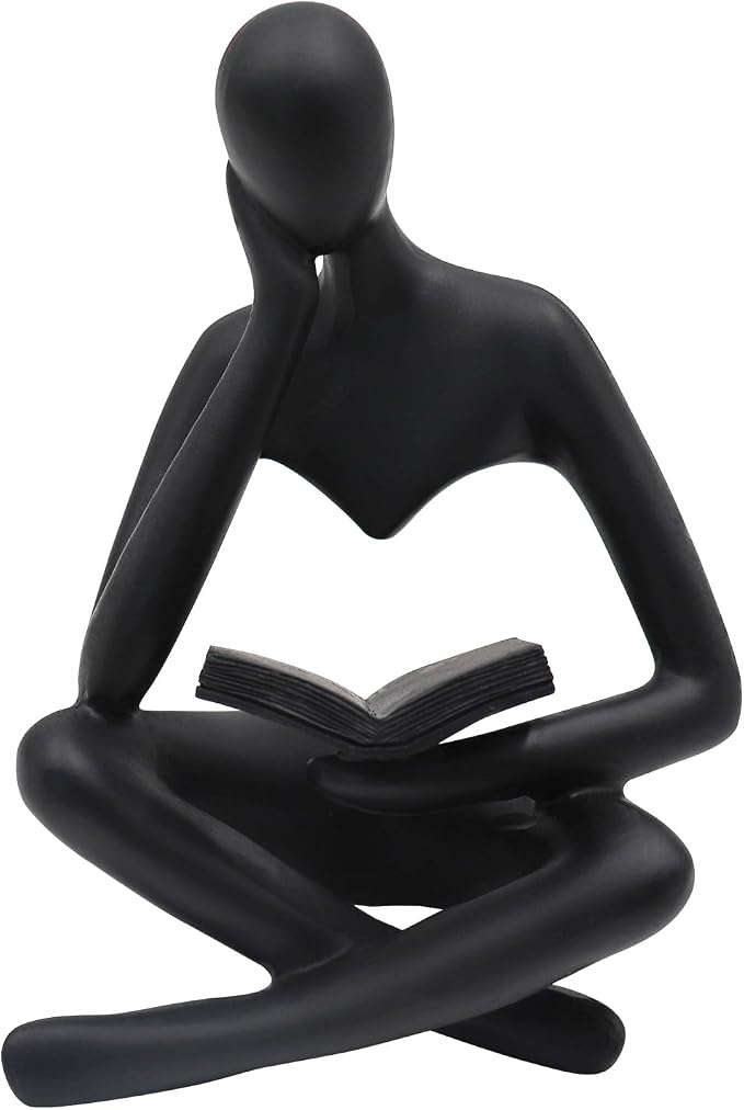 Reading Women Statue, Thinker Sculptures, Abstract Art Ornament, Modern Aesthetic Figurine Decoration, Suitable for Home Living Room Bedroom Office Shelf Table Desk Bookshelf Decor