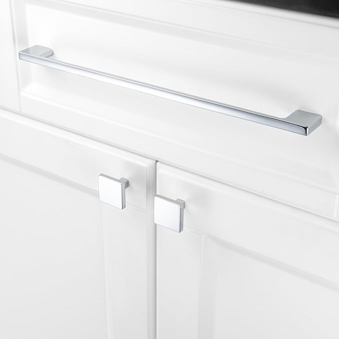 KOOFIZO 1 Pack 11-5/16 Inch Polished Chrome Kitchen Cabinet Pulls Chrome Cabinet Handles Chrome Cabinet Hardware for Kitchen Cabinets Drawer P01 Dresser Cupboard Bedroom Bathroom