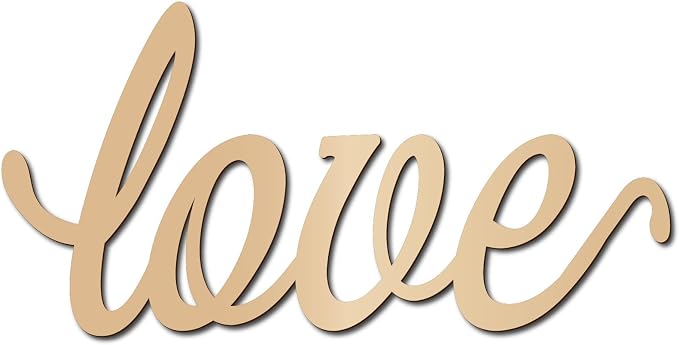 CREATCABIN LOVE Wood Cutout Front Door Wooden Decor Letters Cut Art Sign Wall Hanging Decor for Restroom Bedroom Cafe Shop Apartment Hotel Rustic Farmhouse Porch Party Valentines' Day Gifts 11.9x4.7in