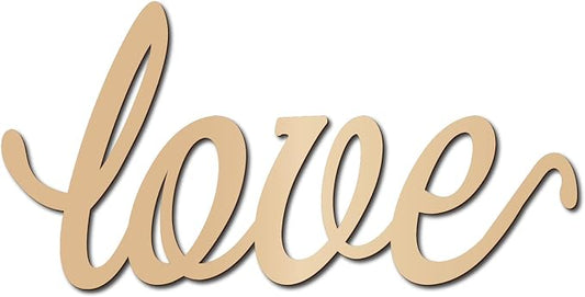 CREATCABIN LOVE Wood Cutout Front Door Wooden Decor Letters Cut Art Sign Wall Hanging Decor for Restroom Bedroom Cafe Shop Apartment Hotel Rustic Farmhouse Porch Party Valentines' Day Gifts 11.9x4.7in