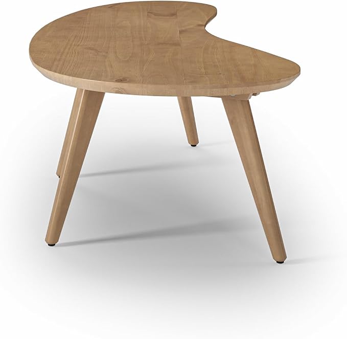 Camaflexi Mid Century Modern Abstract Shaped Coffee Table/Wood/Light Oak Finish