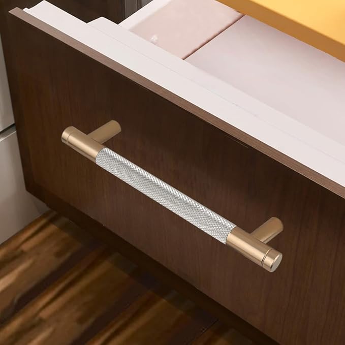 20 Pack 5 Inch 128 mm Bronze and Nickel Barrel Cabinet Pulls Cupboard Aluminum Handles Drawer Pull Cabinet Handles