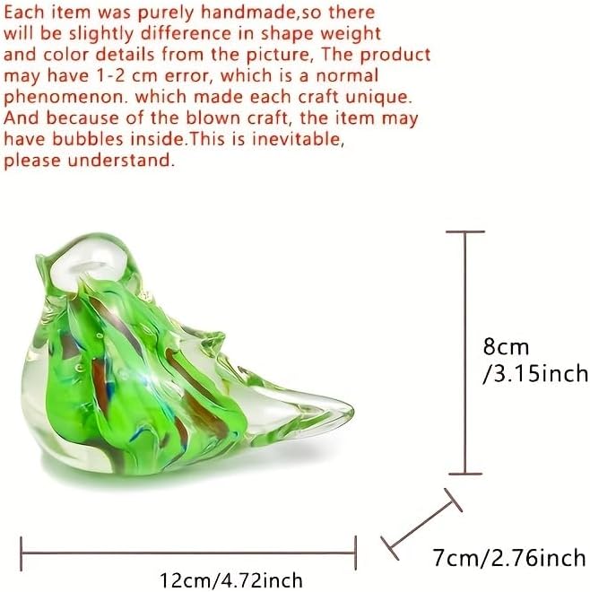 Glass Bird Decor Crystal Bird Sculpture Nature-Themed Home Accents Figurines Ornament Modern Art Living Room Shelves Tabletops