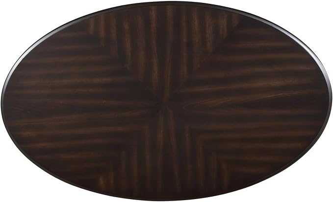 42'' Oval Wood Coffee Table for Living Room, Mid Century Farmhouse Round Coffee Tables for Apartment, Easy Assembly Traditional Coffee Table Centre Table Retro Cocktail Table, Espresso Color