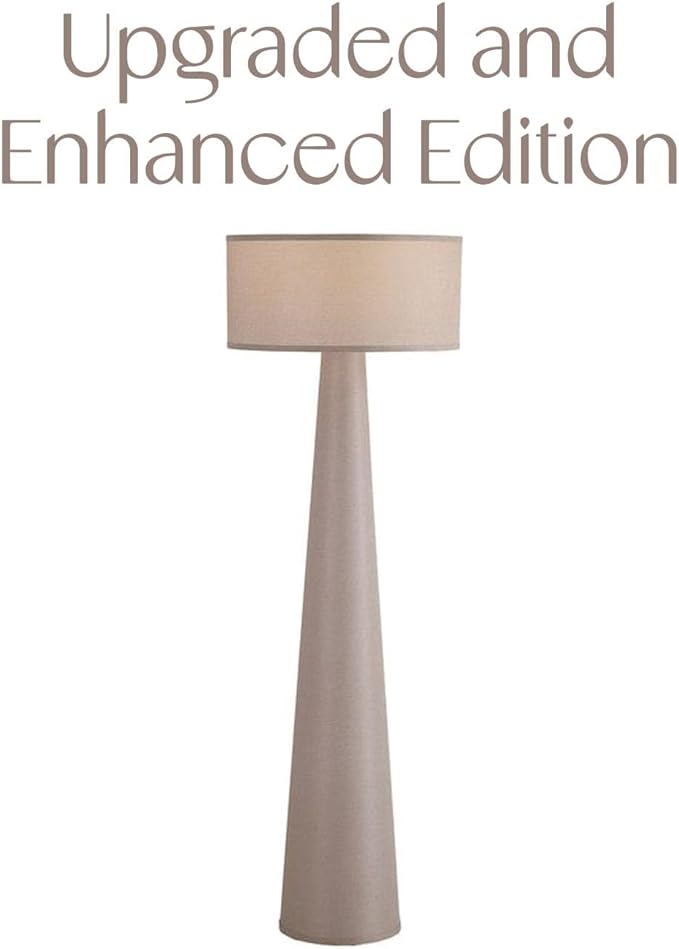 Floor Lamp - Branch and Wick – 59” Tall Standing Linen Lamp with Fabric Shade, LED Bulb Included – Elegant Corner Lamp for Living Room, Bedroom, Office - Taupe