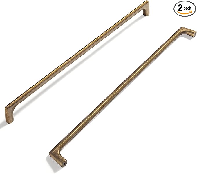 Goo-Ki Antique Brass Cabinet Pulls with 12.6''(320mm) Hole Centers, Retro Style Zinc Alloy Cabinet Handles for Dresser,Wardrobe,Cupboard- 2 Pack