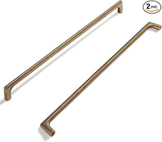 Goo-Ki Antique Brass Cabinet Pulls with 12.6''(320mm) Hole Centers, Retro Style Zinc Alloy Cabinet Handles for Dresser,Wardrobe,Cupboard- 2 Pack