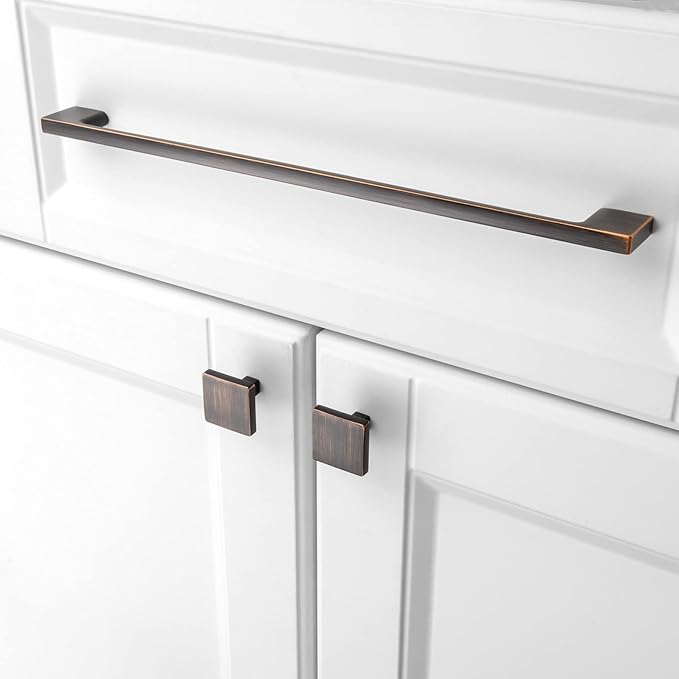 KOOFIZO 1 Pack 11-5/16 Inch Oil Rubbed Bronze Kitchen Cabinet Pulls Rubbed Bronze Cabinet Handles Bronze Cabinet Hardware for Kitchen Cabinets Drawer P01 Dresser Cupboard Bedroom Bathroom