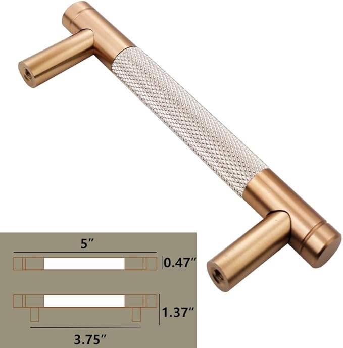 12 Pack 3 3/4 Inch 96 mm Bronze and Nickel Barrel Cabinet Pulls Cupboard Aluminum Handles Drawer Pull Cabinet Handles