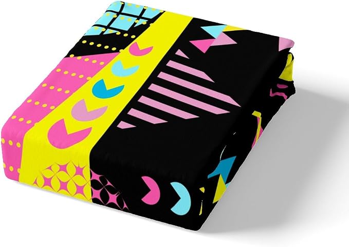 Memphis Duvet Cover Set King Size, Retro 80s 90s Fashion Style Bedding Set for Kids Boys Girls, Colorful Geometric Abstract Comforter Cover Soft Polyester Quilt Cover with 2 Pillowcases,No Comforter
