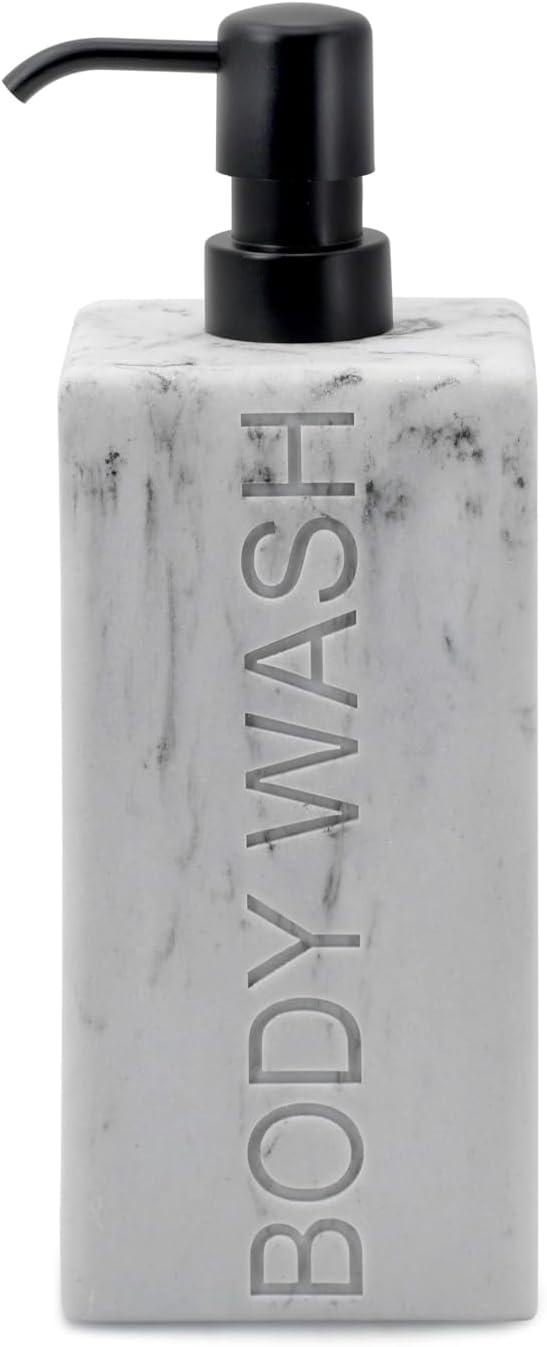 Rectangular Resin Dispenser Premium Bathroom Shampoo Conditioner Body Wash Bottle Modern Refillable Pump Design