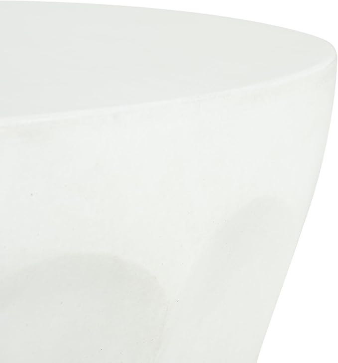 ø15.75'' Faux Concrete Cement Round Side Table End Table, Modern Contemporary Minimalist Style, MGO Material for Indoor & Outdoor, No Assembly, Antique White