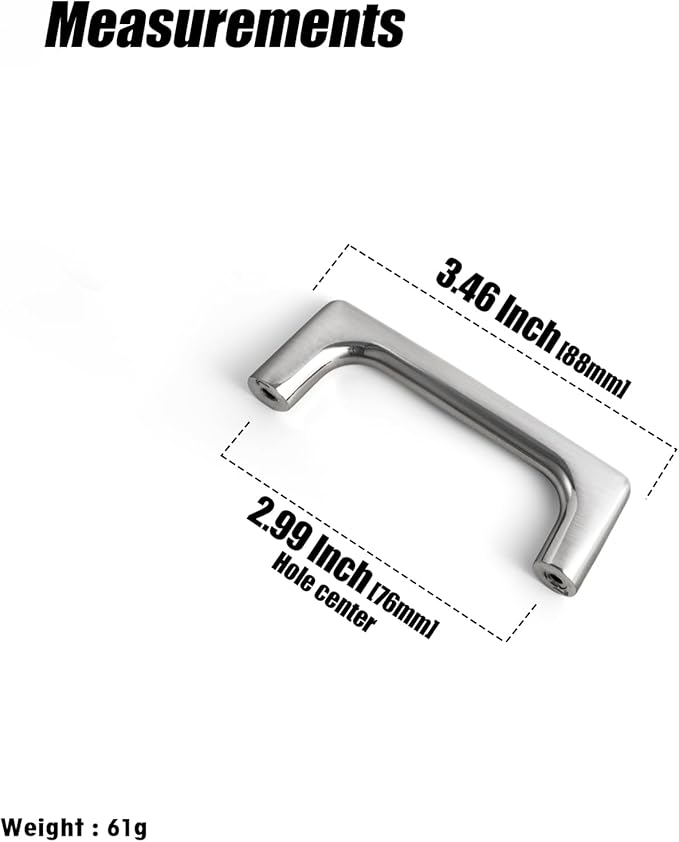 Goo-Ki Satin Nickel Cabinet Pulls with 3'' Hole Centers, Modern Style Zinc Alloy Cabinet Handles for Dresser,Wardrobe,Cupboard- 6 Pack