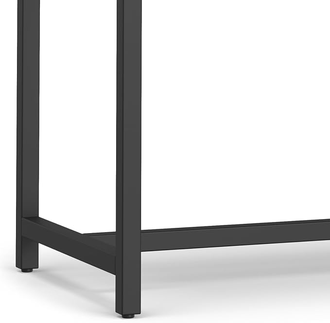 SIMPLIHOME Banting Small Desk - 48 Inch Wide Solid Wood and Metal Writing Desk in Walnut Brown, Modern Industrial Home Office Computer Table for Study with 2 Drawers and Flip-Down Keyboard Tray