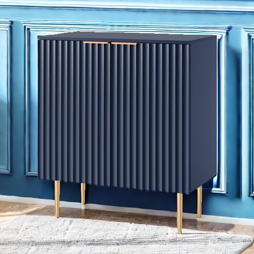 SICOTAS Sideboard Buffet Storage Cabinet, Modern Accent Cabinet with Doors& Adjustable Shelf, Credenza Buffet Table Console Coffee Bar for Kitchen Living Entryway, Navy Blue