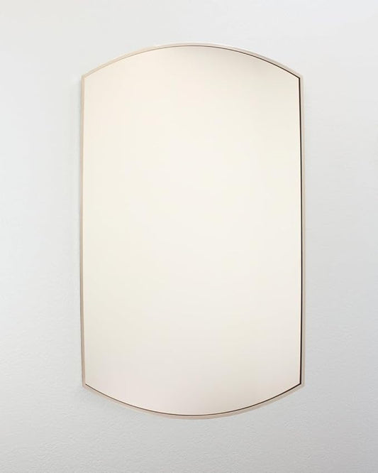 Harper Crescent Wall Mirror 24”x36” Over Sink Bathroom Mirror, Arched Tempered Glass “Silver” Vanity Mirror, Great for Hallway/Entryway/Bedroom, Hangs Horizontal/Portrait/Vertical/Landscape, Chrome