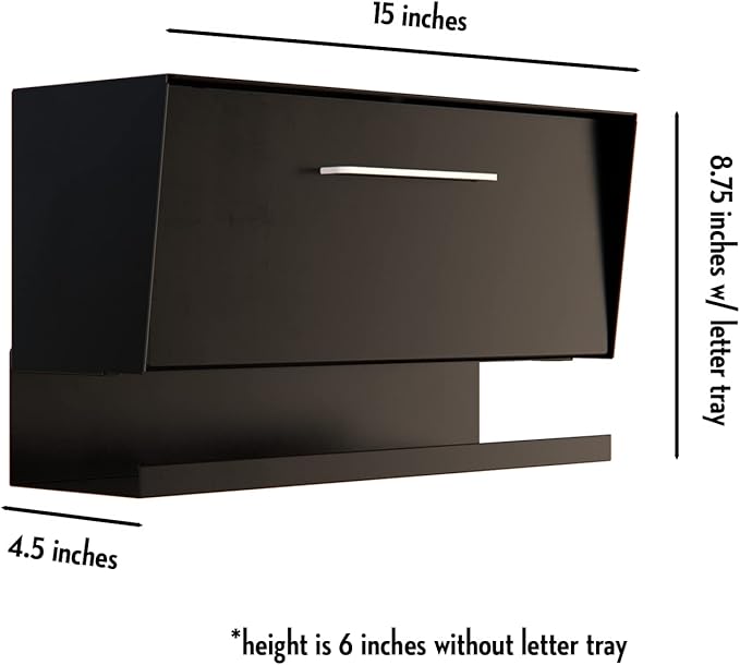 modbox USA Mid Century Wall Mounted Mailbox Custom Color Combo with Letter Tray - 12 Color Options