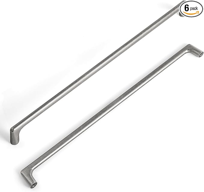 Goo-Ki Antique Silver Cabinet Pullls with 12.6 ''（320mm Hole Centers- Retro Style Zinc Alloy Cabinet Handles for Dresser,Wardrobe,Cupboard-,6 Pack