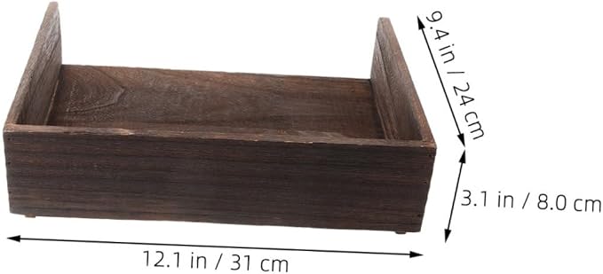 VILLCASE 2pcs Vintage Solid Wood Desk Organizer Desktop Storage Shelf for Office Supplies Books Sturdy Natural Wood Finish Elegant Storage for Home Study Room