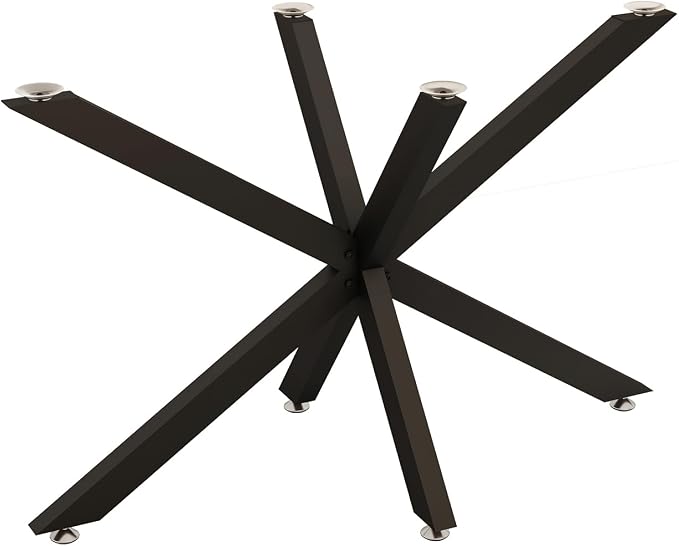 30 Inch Modern Table Base Metal Dinning Table Legs with Suction Cups, Heavy Duty Desk Base for Marble,Glass,Wood Top, Furniture Legs for Home,Kitchen,DIY Bench Legs Coffee Table (Black)