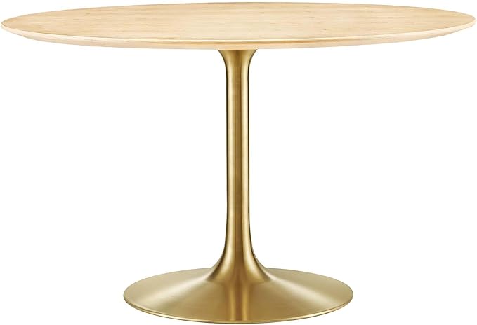 Modway Lippa Dining Table, 48", Gold Natural