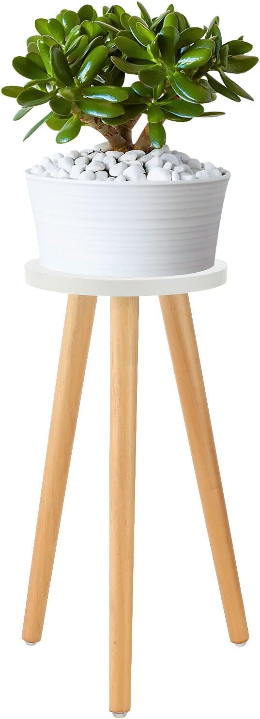 MINGZHE Wood Plant Stand Indoor, Mid Century Modern Planter, Wood Flower Pot Stand, Tall Holder Plant Stands for Indoor Boho Rustic Wooden Stool for Plant Pot Holder(A2)