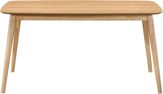 Acanva Modern Rectangular Dining Table for 6, Farmhouse Kitchen Dinner Tables with Tapered Wood Legs, Oak