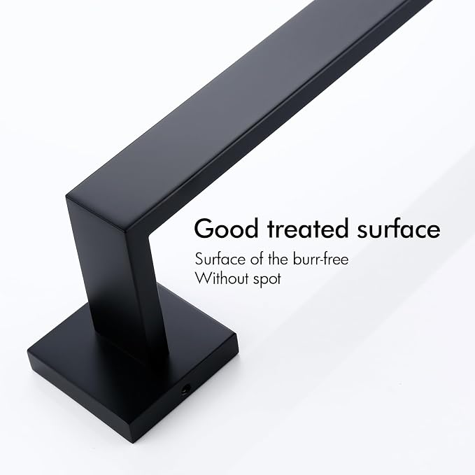 BANOLUX Towel Rack, 12-Inch Single Towel Bars for Bathroom, Towel Racks for Bathroom Wall Mounted SUS304 Stainless Steel Hand Towel Holder Organize Heavy Duty, Matte Black Towel Bar