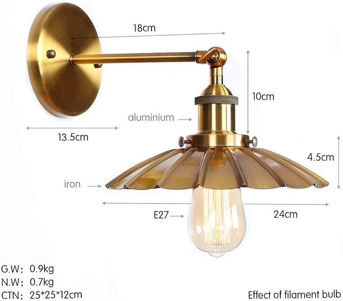 Adjustable Vintage Swing Arm Wall Light - Mid-Century Style for Bedroom, Living Room & More