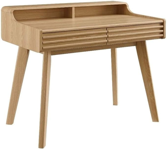 Modway Render Mid-Century Modern Office, Writing Desk, Oak