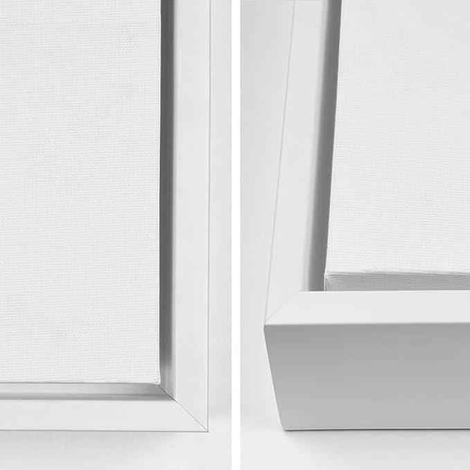 CANVAS ON DEMAND Twisted Emotions White Float Framed Canvas Wall Art Print by Erin Ashley, Abstract, Contemporary, Home Decor, Modern Artwork, 11" x14in