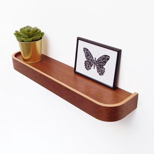 Floating Shelf: Mid Century Modern Wall Decor Wood Picture Ledge Shelf
