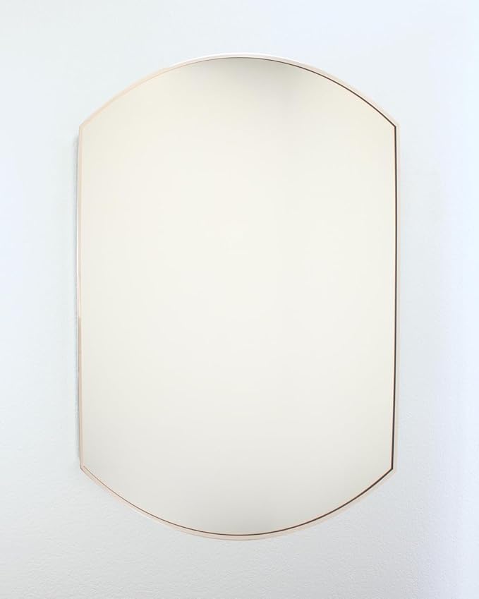 Harper Crescent Wall Mirror 30”x36” Over Sink Bathroom Mirror, Arched Tempered Glass “Silver” Vanity Mirror, Great for Hallway/Entryway/Bedroom, Hangs Horizontal/Portrait/Vertical/Landscape, Chrome