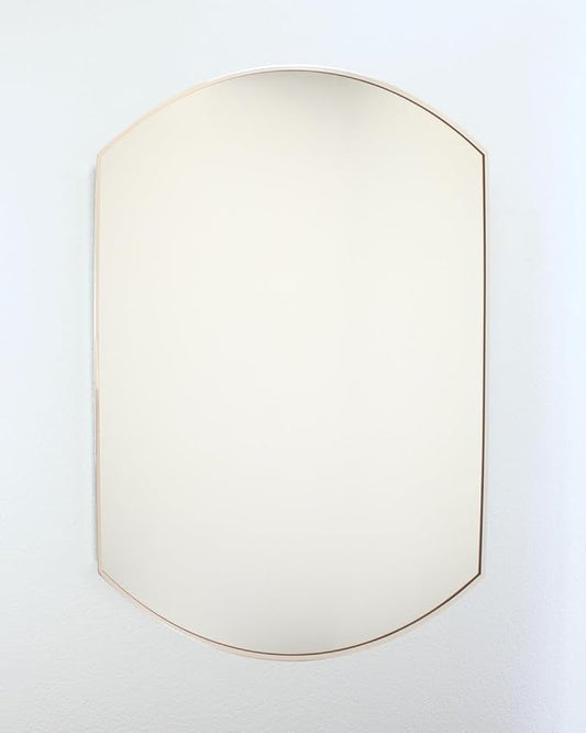 Harper Crescent Wall Mirror 30”x36” Over Sink Bathroom Mirror, Arched Tempered Glass “Silver” Vanity Mirror, Great for Hallway/Entryway/Bedroom, Hangs Horizontal/Portrait/Vertical/Landscape, Chrome