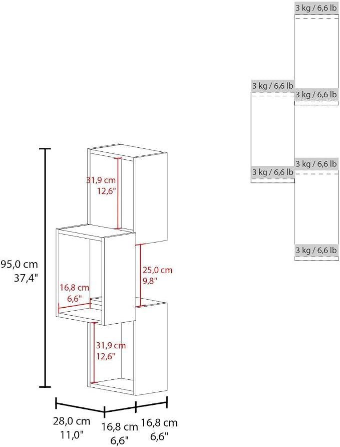 Wall-Mounted Geometric Shelf Unit