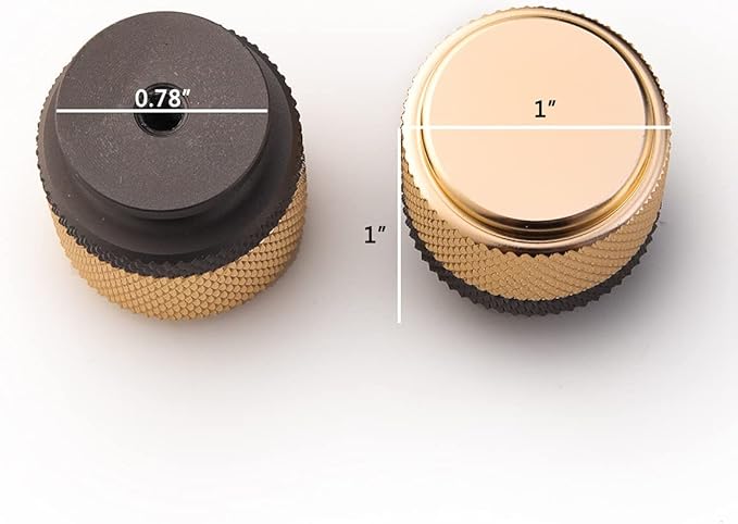 6 Pack 1 Inch Cabinet Knobs Gold and Grey Cupboard Aluminum Knobs Drawer Knobs Cabinet Knobs