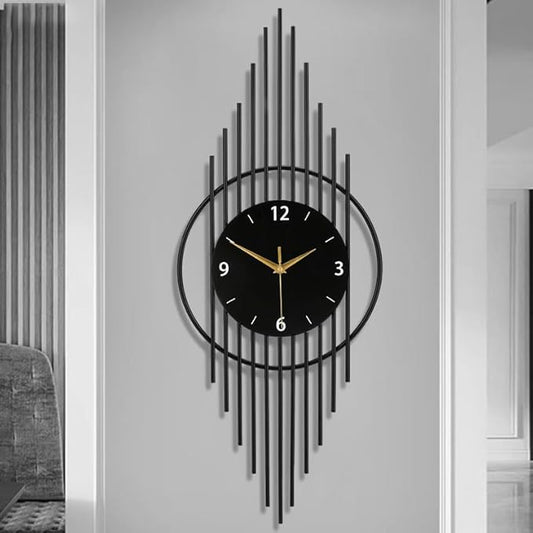 Wall Clock,Decorative Wall Clocks with Silent Quality Quartz Clock Battery Operated,Large Wall Clock for Living Room,Kitchen,Home,Bathroom,Bedroom Wall Decor,11.8x29.5inch,Black