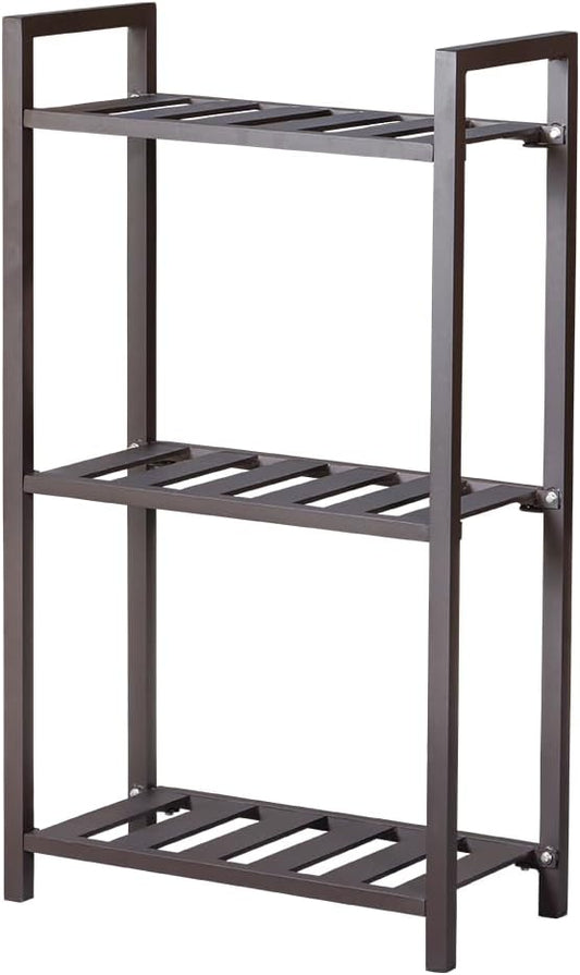 Plant Stand for Versatile Decor - Indoor/Outdoor Aluminum Stand with 300 LBS Strength, Sized L17.7 x W11.8 x H38.5 inch - Perfect for Patios, Gardens, Living Rooms, Greenhouse Shelving