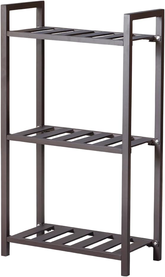 Plant Stand for Versatile Decor - Indoor/Outdoor Aluminum Stand with 300 LBS Strength, Sized L21.6 x W11.8 x H38.5 inch - Perfect for Patios, Gardens, Living Rooms, Greenhouse Shelving