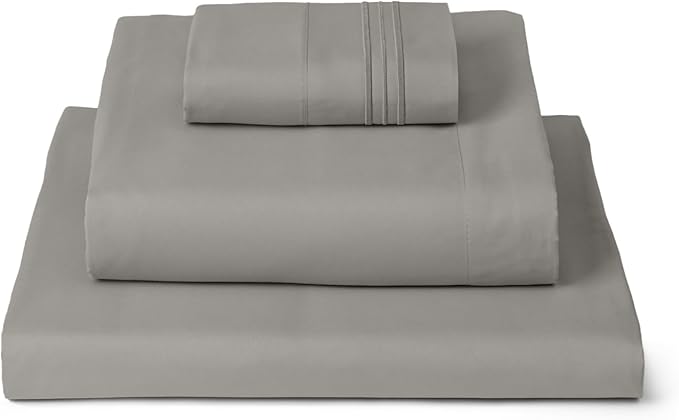 Mellanni Twin Sheets Set - 3 PC Iconic Collection Bedding - Hotel Luxury, Extra Soft, Cooling Bed Sheets - Wrinkle, Fade, Stain Resistant (Twin, Taupe)