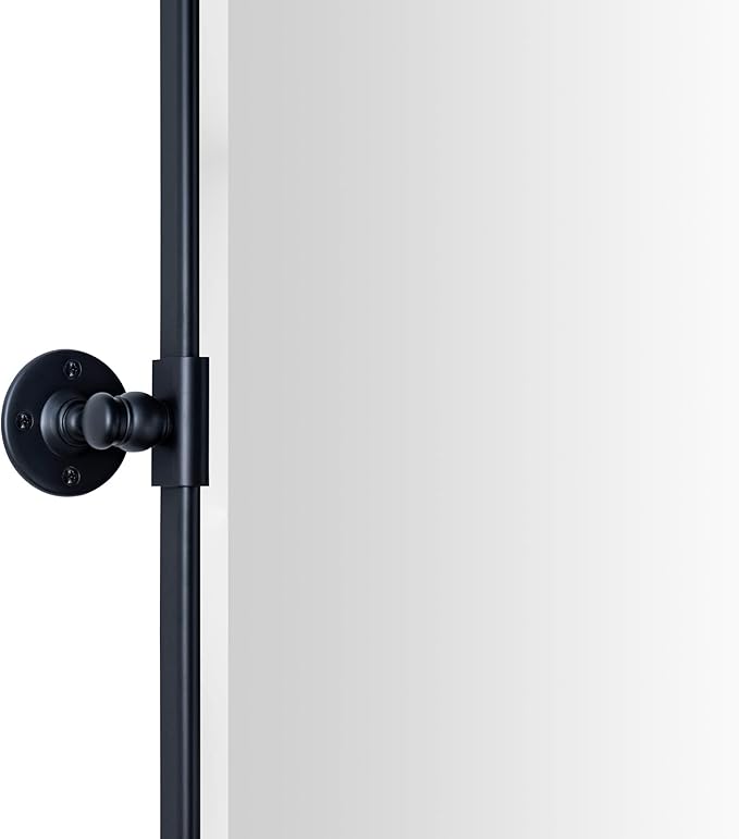 TEHOME Pivot Mirror Matt Black Tilt Bathroom Vanity Mirror Black Metal Framed Rectangle Horizontal Tilting Beveled Vanity Mirrors, Overall 44.12 x 30 inches (Mirrror 40 x 30 inches)