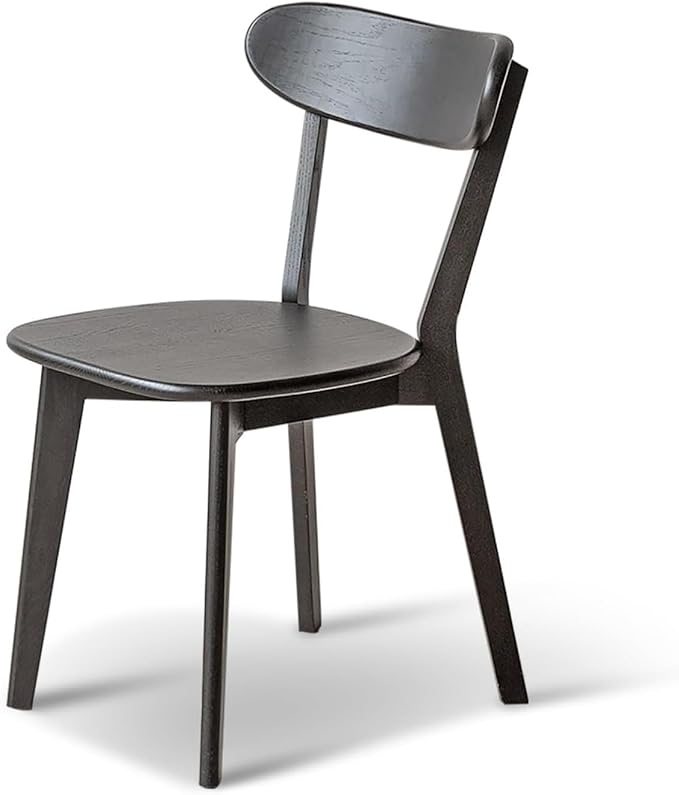 100% Solid Oak Wood Dining Room Chairs - Practical Kitchen Chairs - Wood Chair for Dining Room, Kitchen (1, Black)
