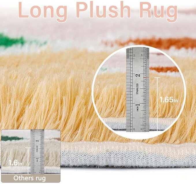 4x6 Checkered Rug for Living Room Colorful Modern Soft Area Rug Fluffy Non-Slip Carpet for Bedroom Playroom Home Aesthetic Decor