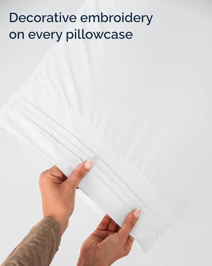 Twin Size 3 Piece Sheet Set - Comfy Breathable & Cooling Sheets - Hotel Luxury Bed Sheets for Women & Men - Deep Pockets, Easy-Fit, Extra Soft and Wrinkle Free Sheets - White Oeko-Tex Bed Sheet Set