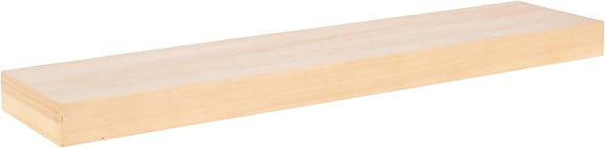 Kate and Laurel Havlock Modern Natural Floating Shelf; 36 x 8; Natural Wood; Functional Storage Shelf for Use as Entryway Display or Kitchen Spice Rack Shelf