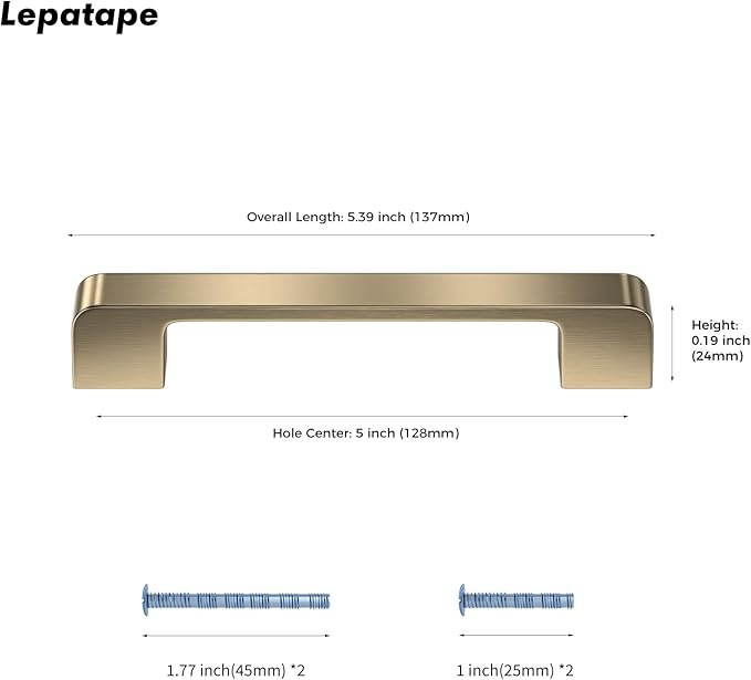 30 Pack Champagne Bronze Cabinet Pulls and Handles - 5 inch Brushed Bronze Kitchen and Dresser Drawer Pulls