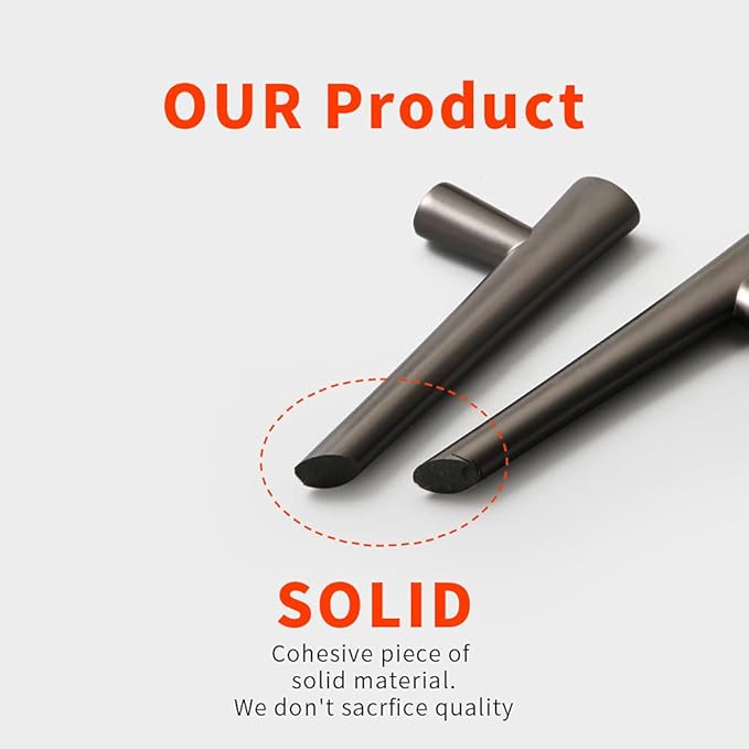YAGU 10 Pack Dark Gray Solid Cabinet Pulls, 5 inch Hole Center, Kitchen Drawer Handles Black Nickel Hardware for Furniture Dresser Wardrobe Closet Cupboard Vanity