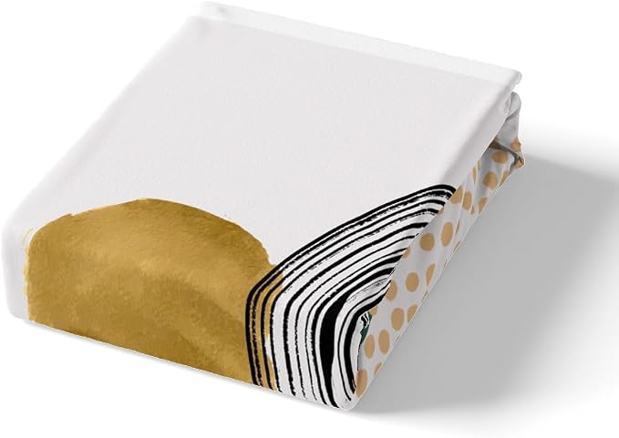 Erosebridal Abstract Artwork Duvet Cover King Geometric Circle Bedding Set, Aesthetic Minimalist Comforter Cover Blackish Green Turqoise Bed Set, Beige White Bedding Cozy Soft 3pcs (Zipper Closure)