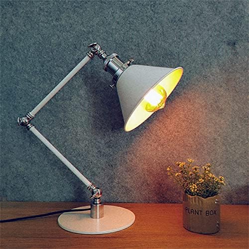 Vintage Industrial Metal Desk Lamp with Adjustable Swing Arm - Retro Black & Gold Task Lighting for Bedroom, Cafe, Reading, Nightstand, and Workstation
