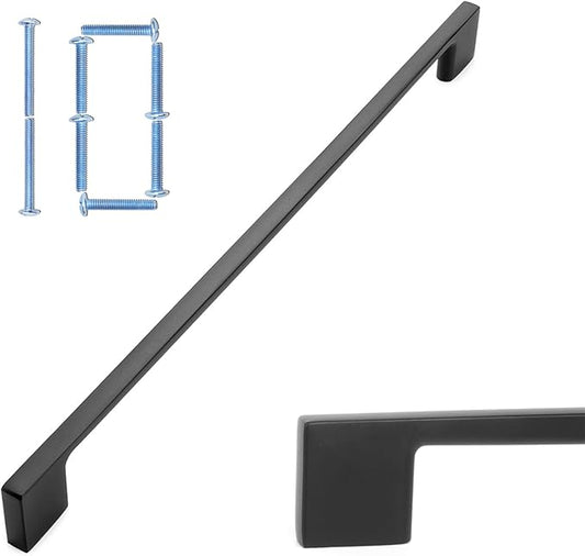 KOOFIZO 10 Pack 11-5/16 Inch Matte Black Kitchen Cabinet Pulls Black Cabinet Handles Black Cabinet Hardware for Kitchen Cabinets Drawer P01 Dresser Cupboard Bedroom Bathroom